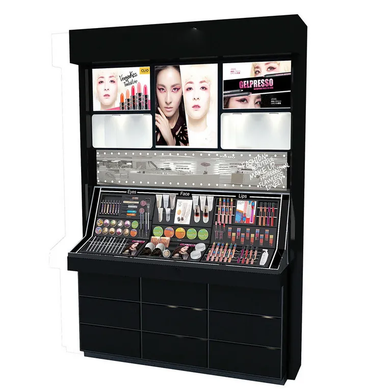 Wholesale Makeup Shop Customized Wood Cosmetic C Wholesale Makeup Shop Customized Wood Cosmetic C